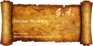 Gecse Aranka névjegykártya